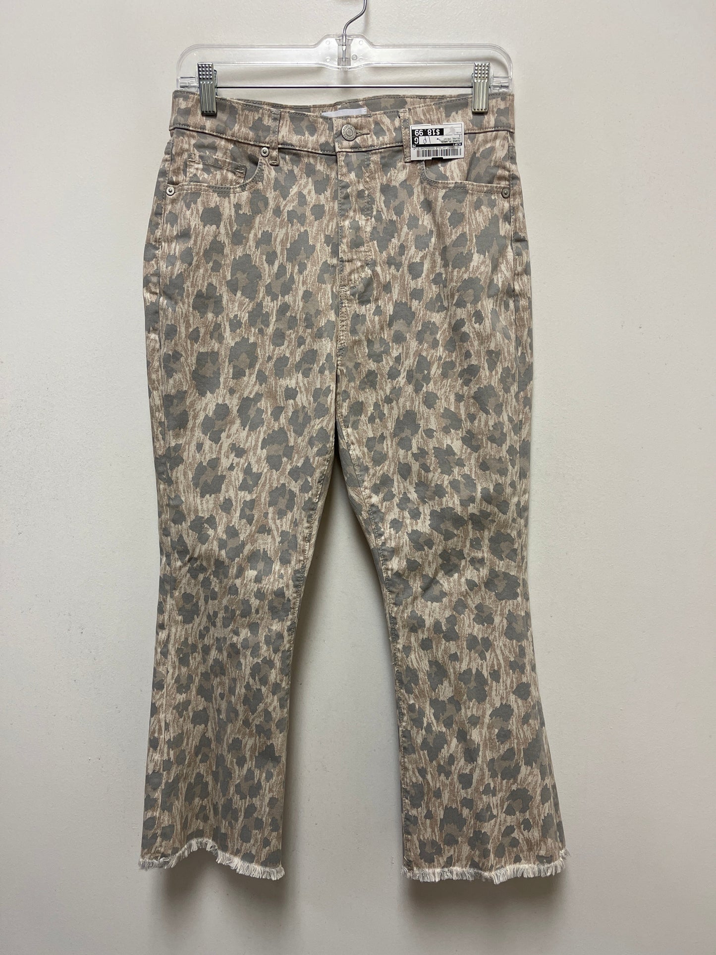 Animal Print Jeans Flared Loft, Size 8