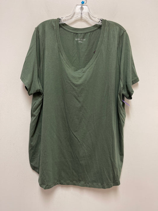 Green Top Short Sleeve Basic Ava & Viv, Size 2x
