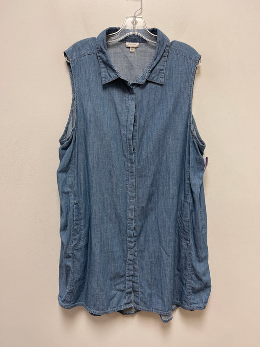 Blue Denim Dress Casual Short Avenue, Size 3x