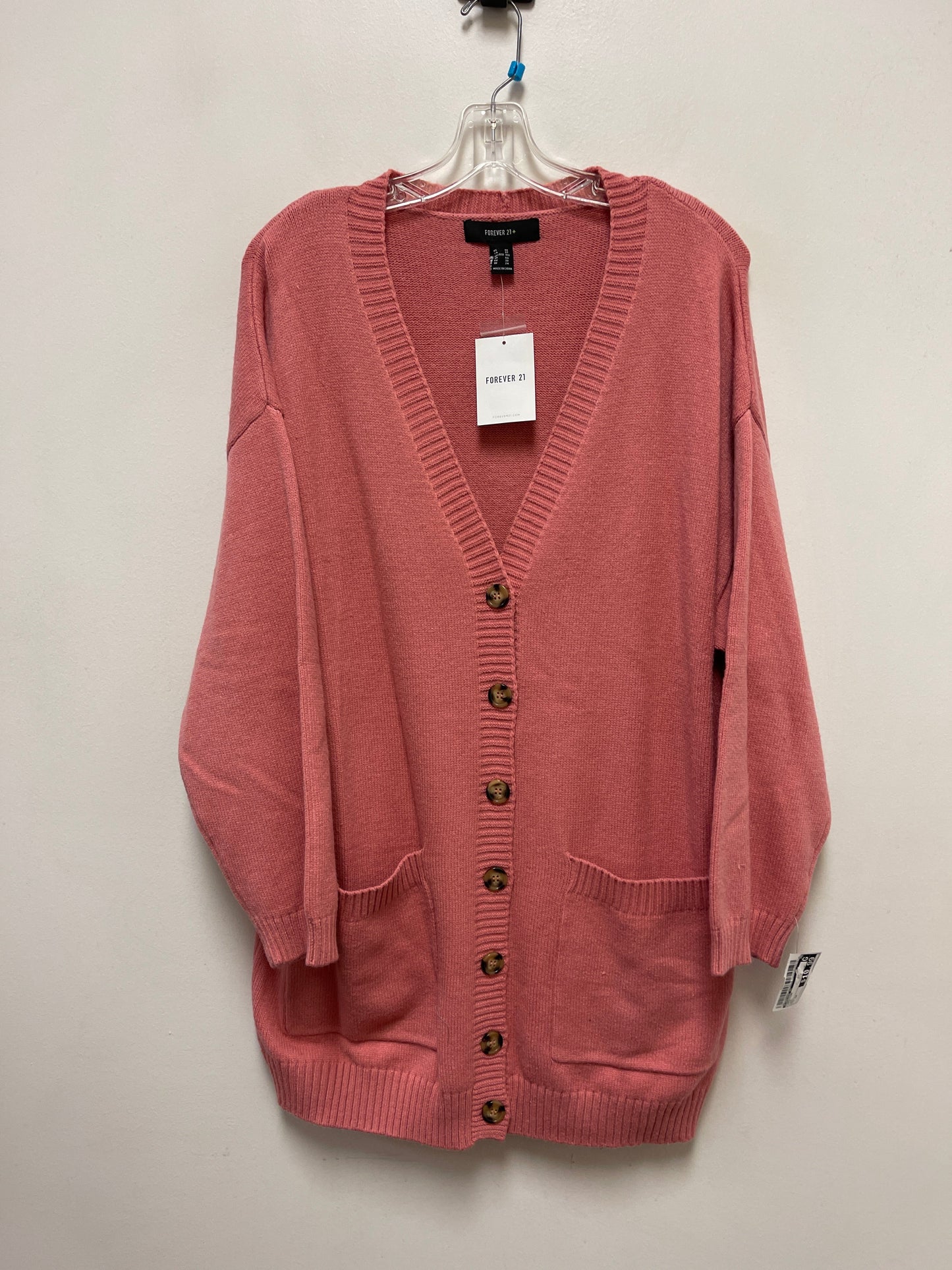 Cardigan By Forever 21 In Pink, Size: 3x