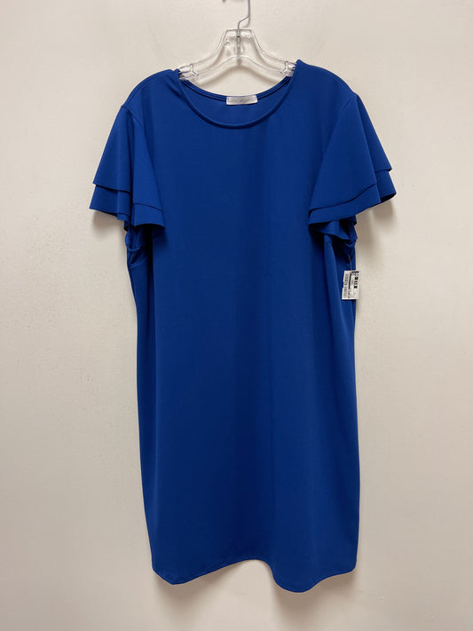 Blue Dress Casual Midi Ces Femme, Size 3x