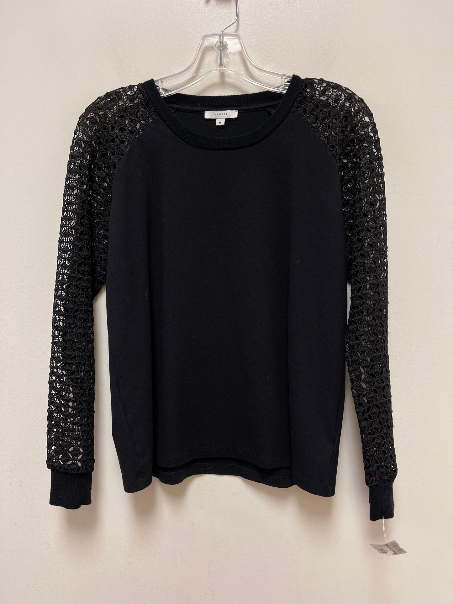 Black Top Long Sleeve Clothes Mentor, Size M