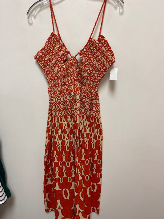 Orange Dress Casual Midi Anthropologie, Size Xs