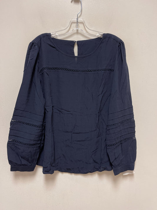 Navy Top Long Sleeve Clothes Mentor, Size M