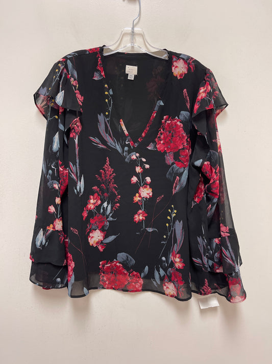 Floral Print Top Long Sleeve A New Day, Size 2x