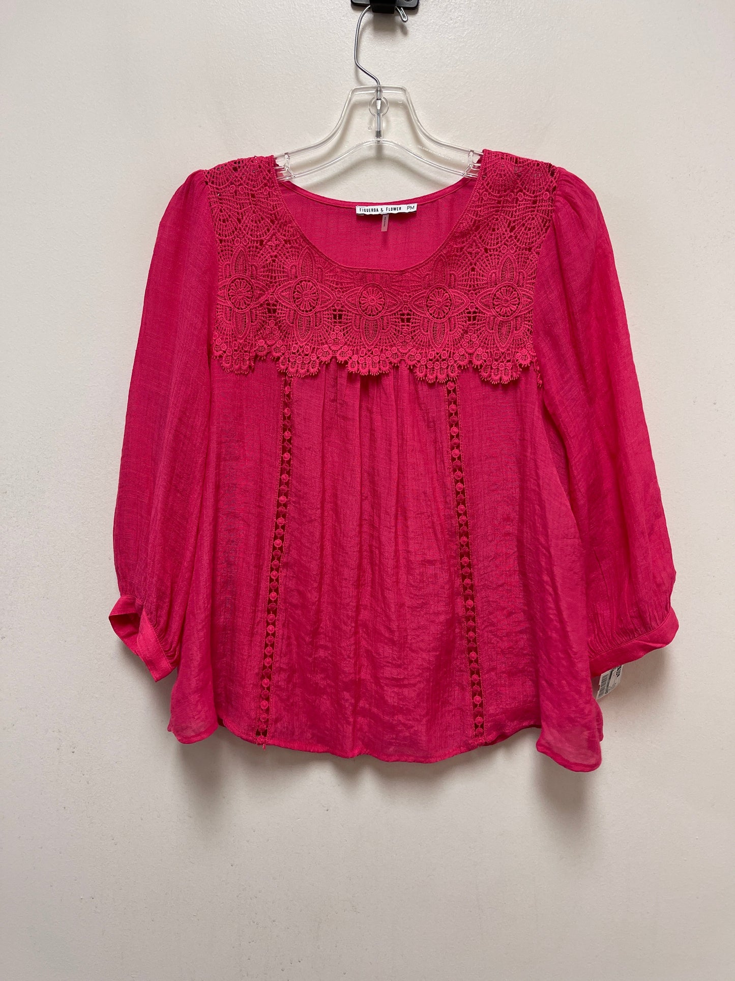 Pink Top Long Sleeve Figuero & Flower, Size M