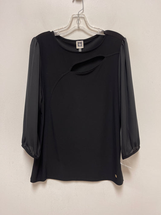 Black Top Long Sleeve Anne Klein, Size M