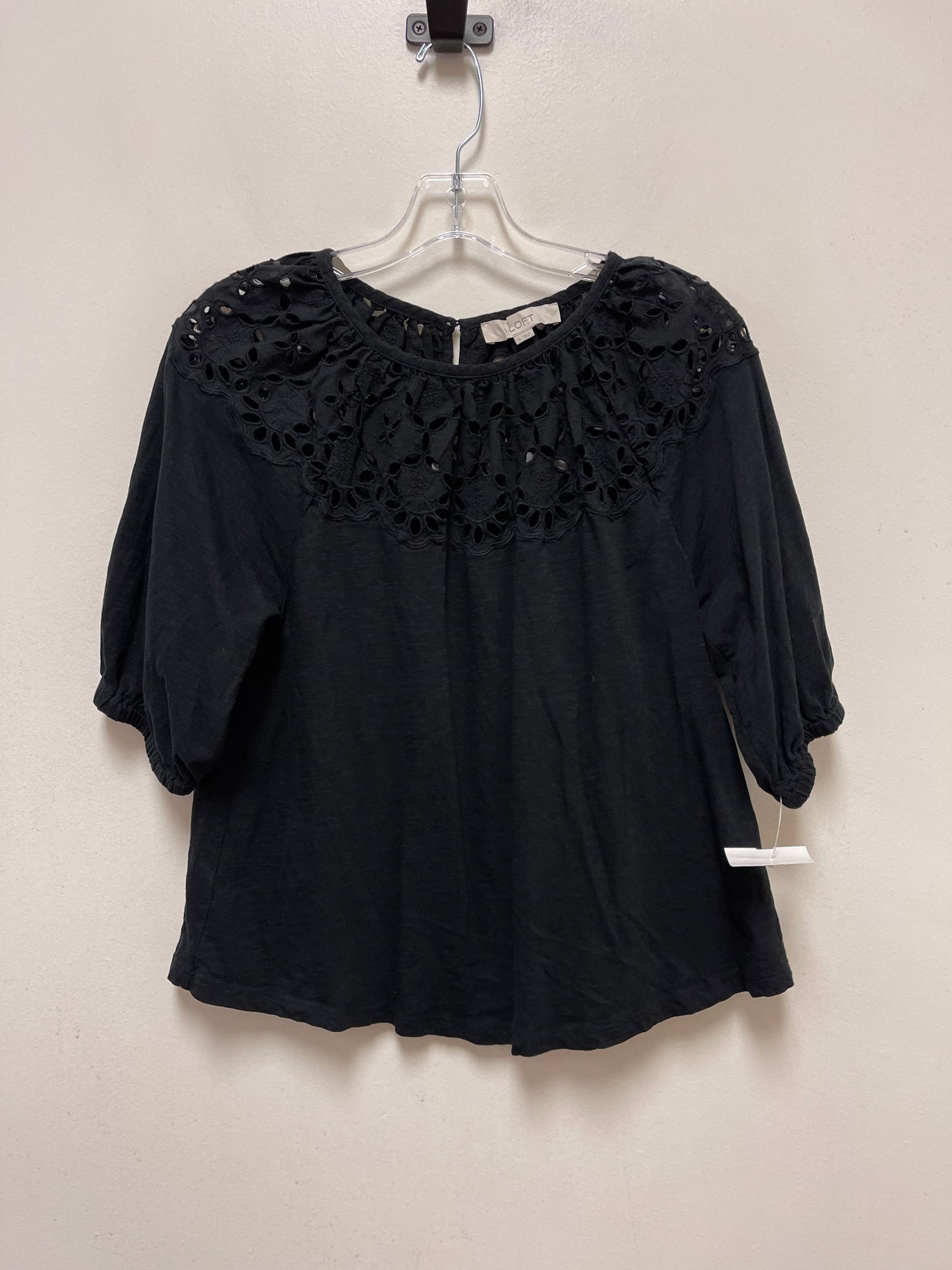 Black Top 3/4 Sleeve Loft, Size M