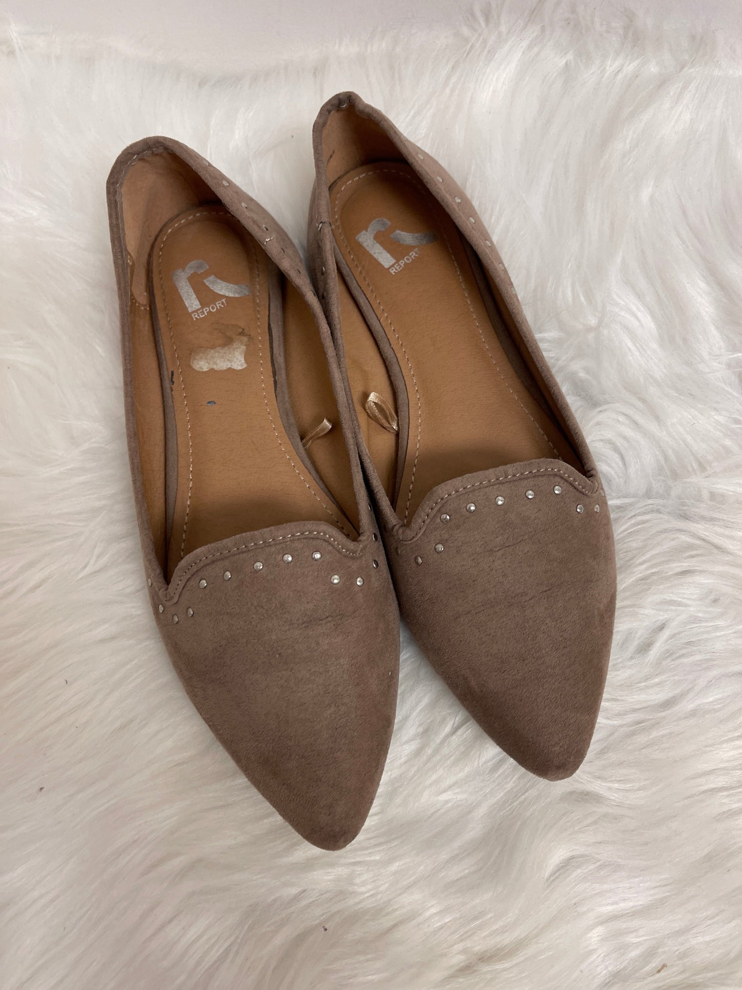 Taupe Shoes Flats Report, Size 7.5