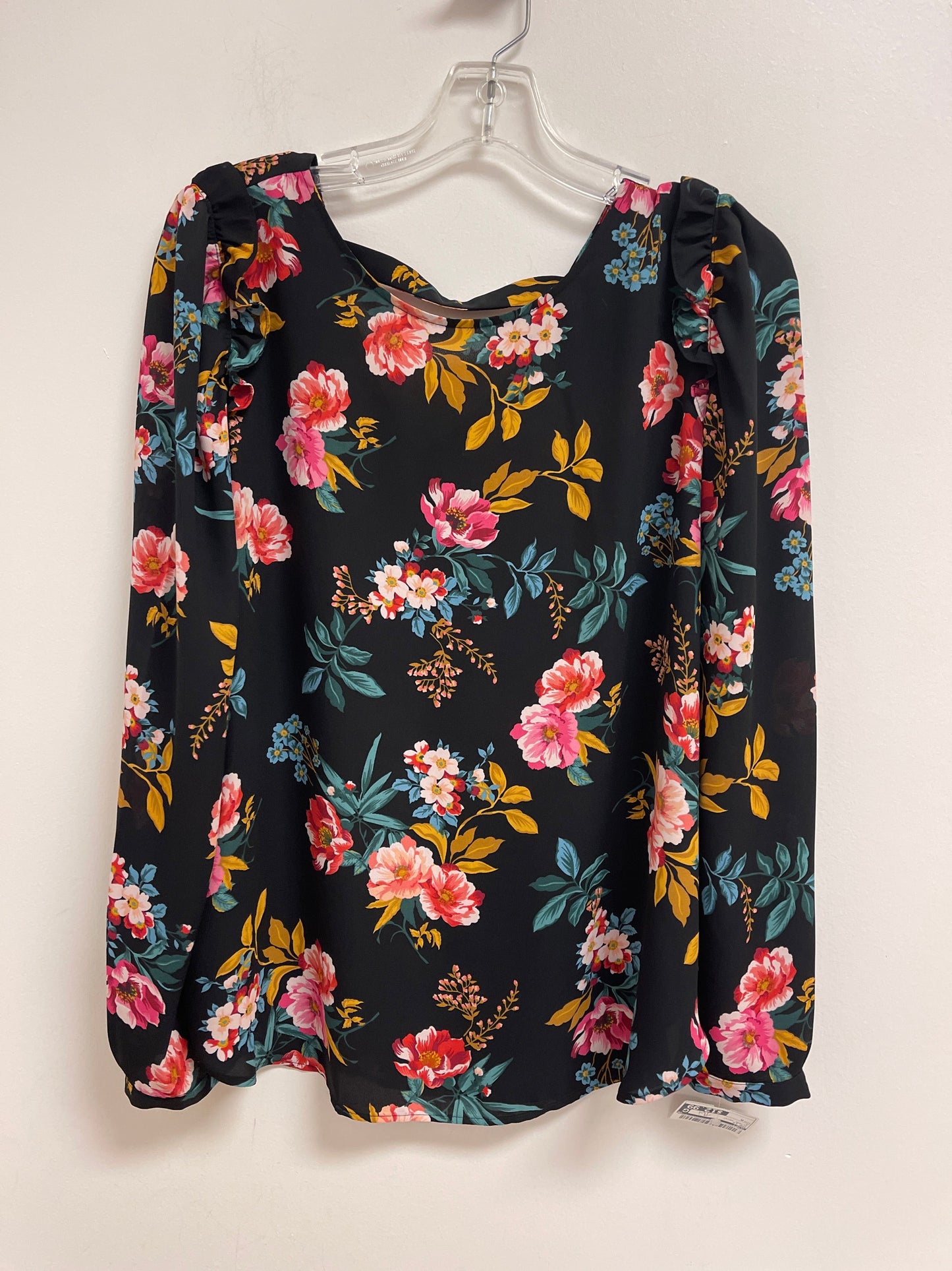 Floral Print Top Long Sleeve Loft, Size M