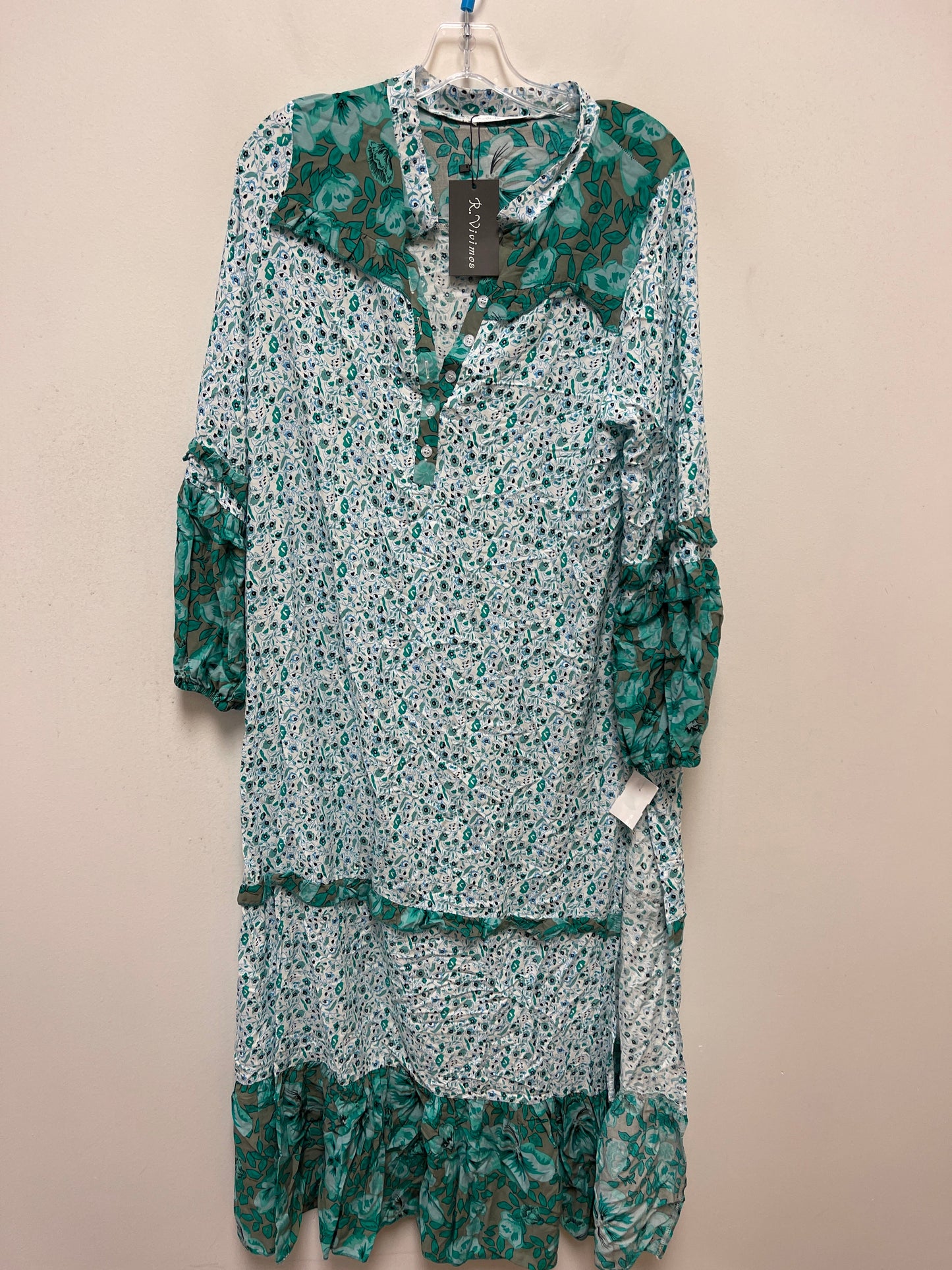 Green Dress Casual Maxi Clothes Mentor, Size L