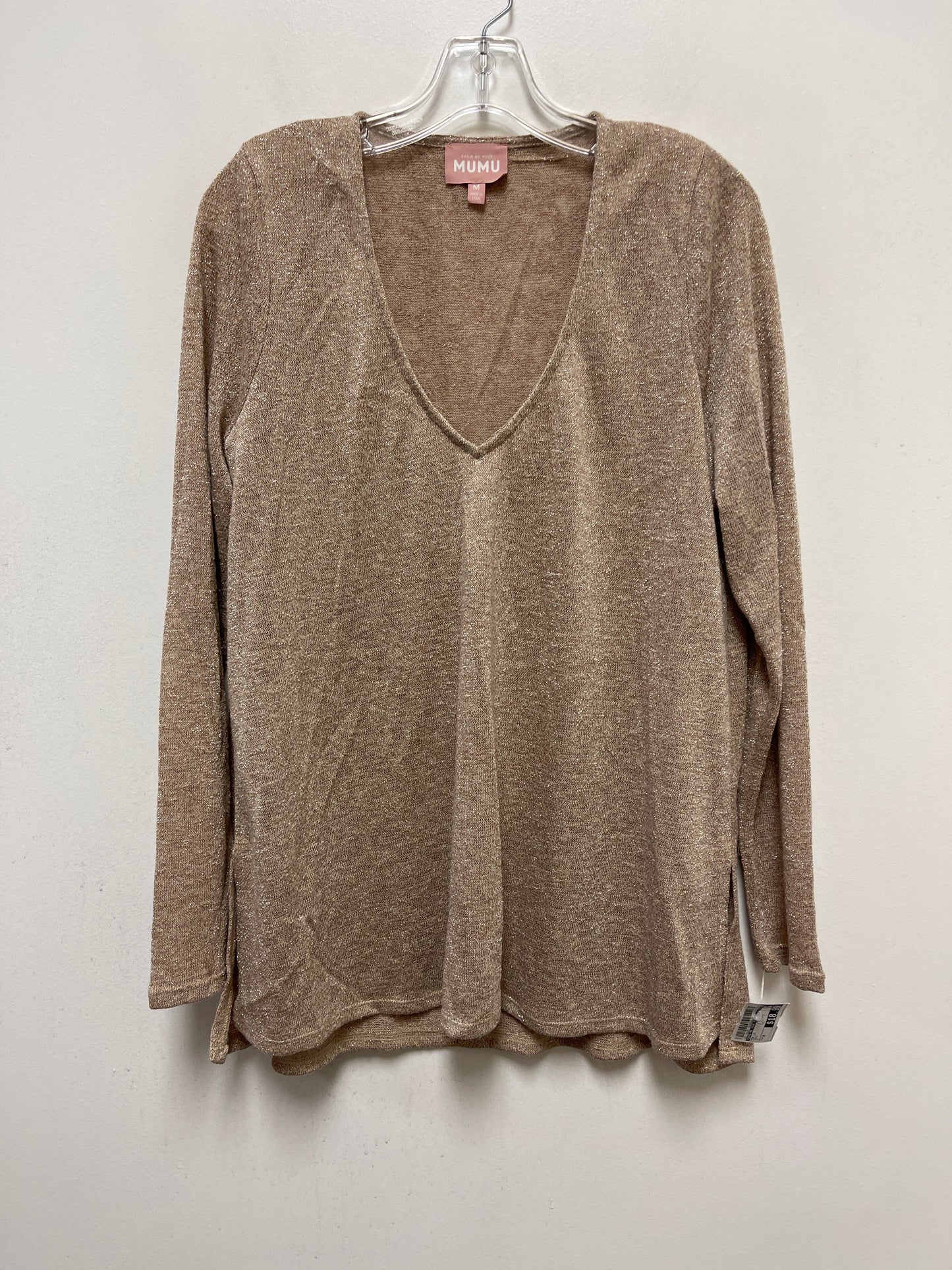 Gold Top Long Sleeve Show Me Your Mumu, Size M