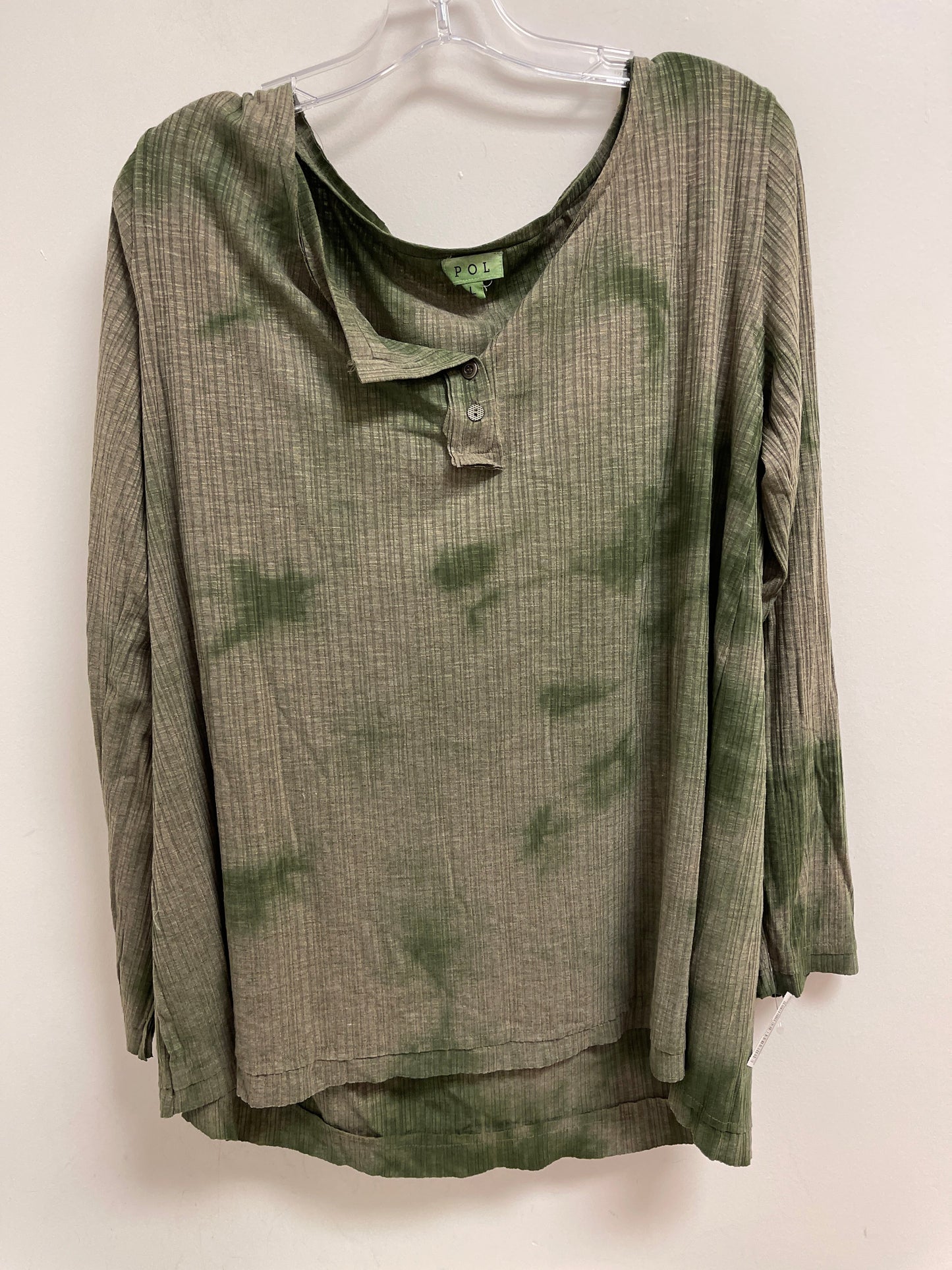 Green Top Long Sleeve Pol, Size L