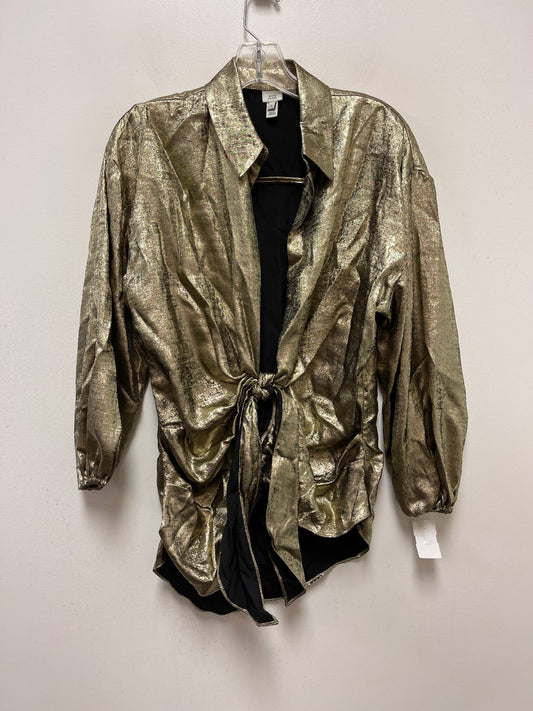 Gold Top Long Sleeve Clothes Mentor, Size M