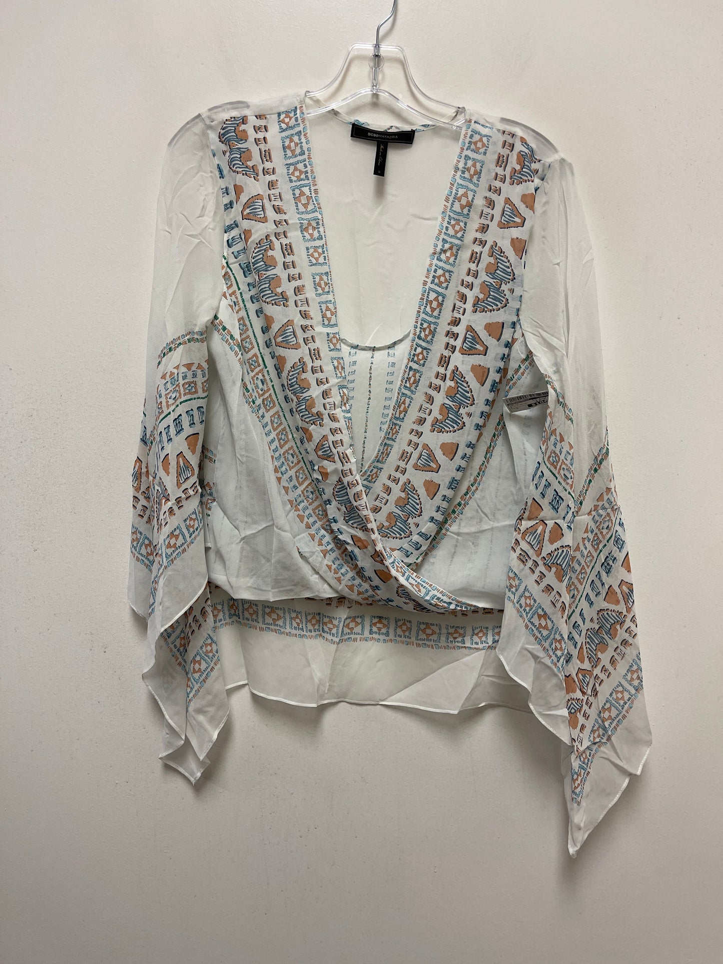 Blue & White Top Long Sleeve Bcbgmaxazria, Size S