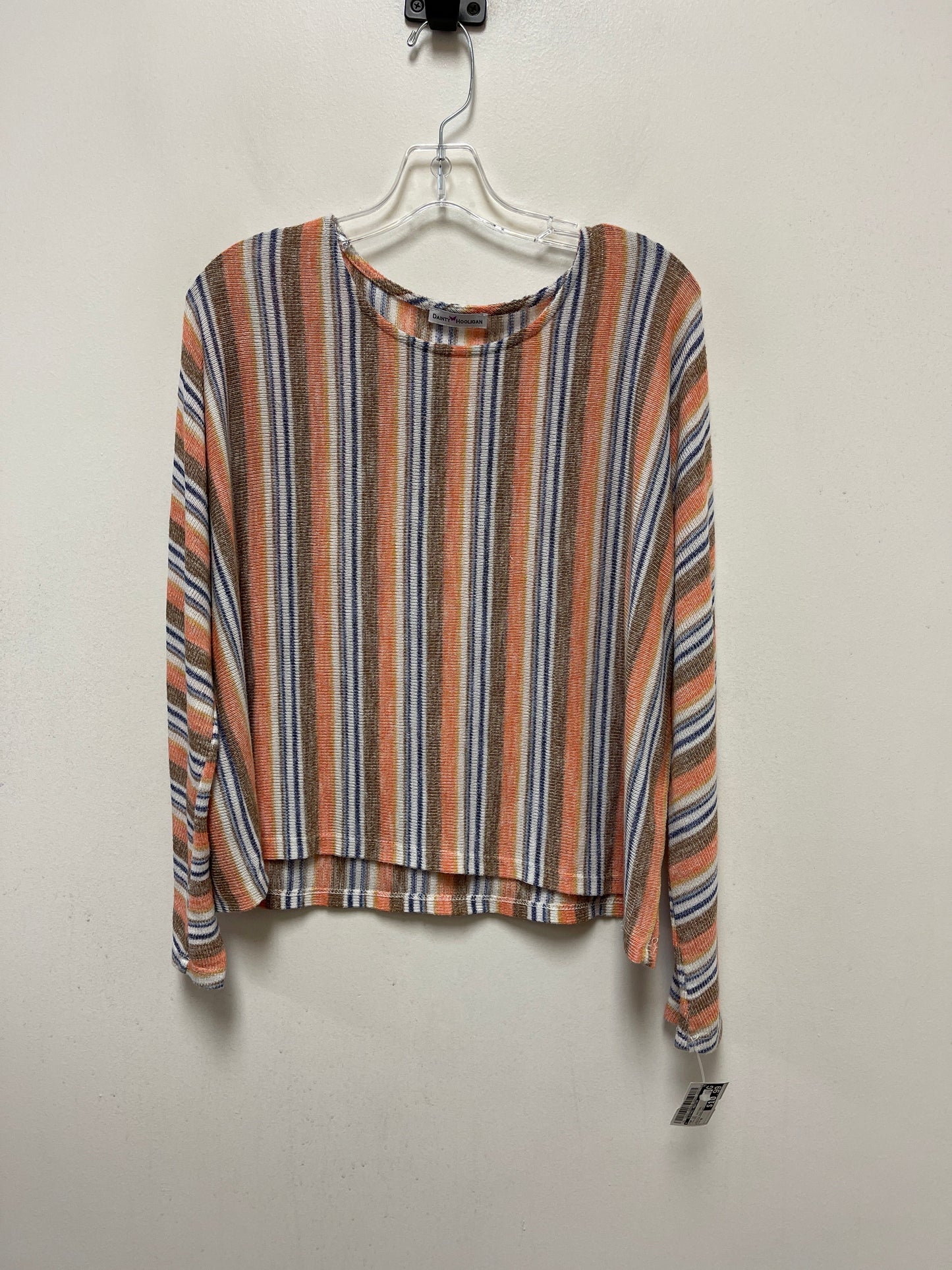 Striped Pattern Top Long Sleeve Clothes Mentor, Size M