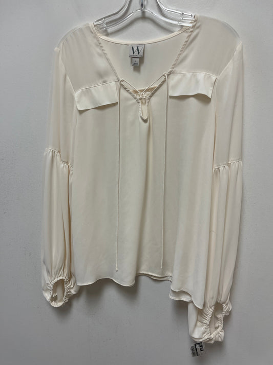 Cream Top Long Sleeve Worthington, Size L