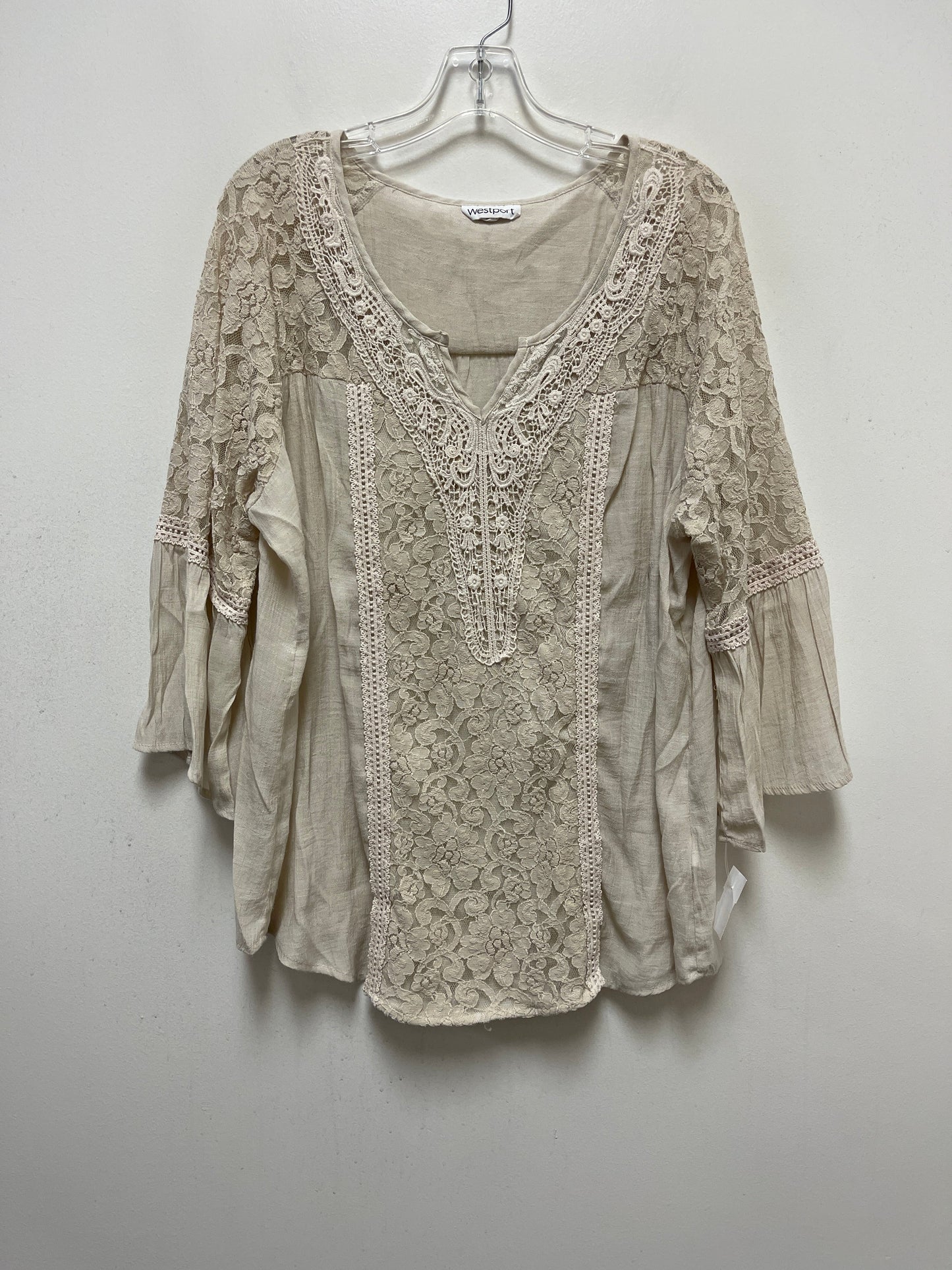 Cream Top Long Sleeve Westport, Size L