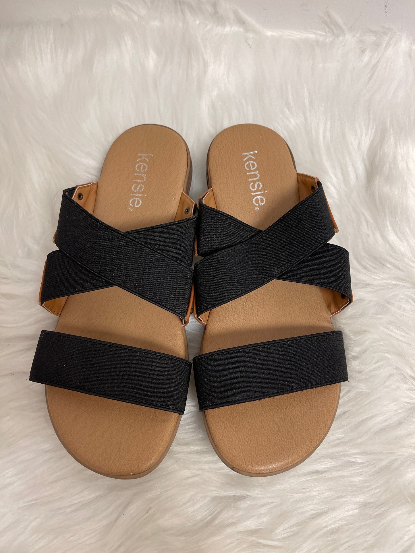 Black Sandals Flats Kensie, Size 8