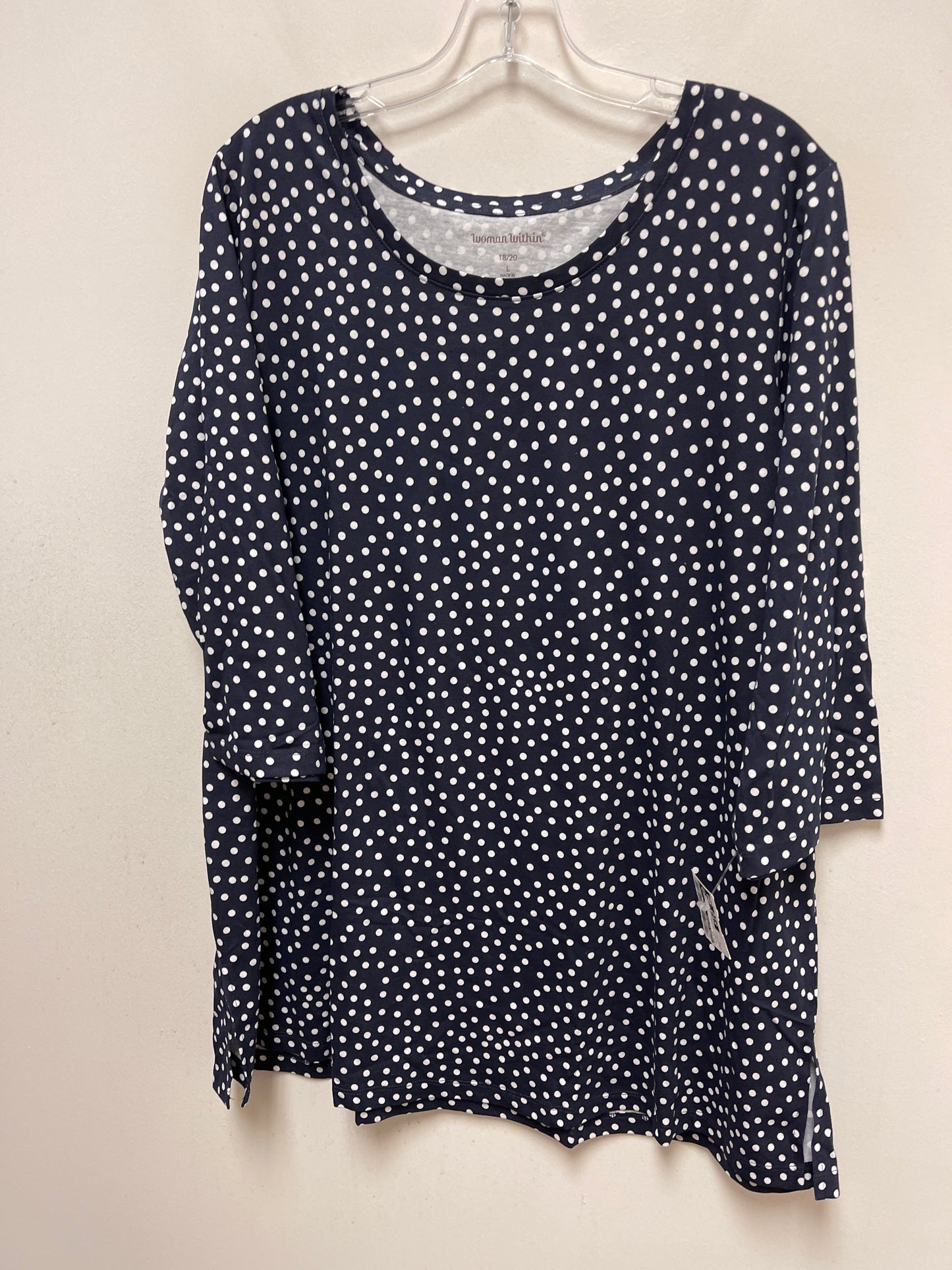 Polkadot Pattern Top Long Sleeve Woman Within, Size L