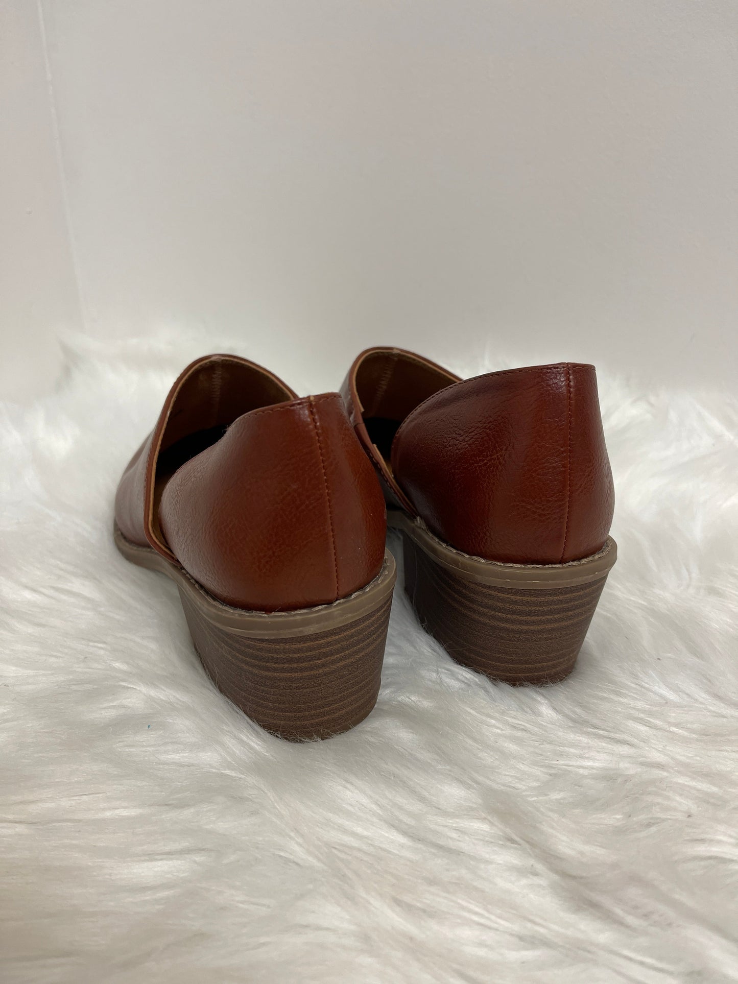 Brown Sandals Heels Block Universal Thread, Size 9.5