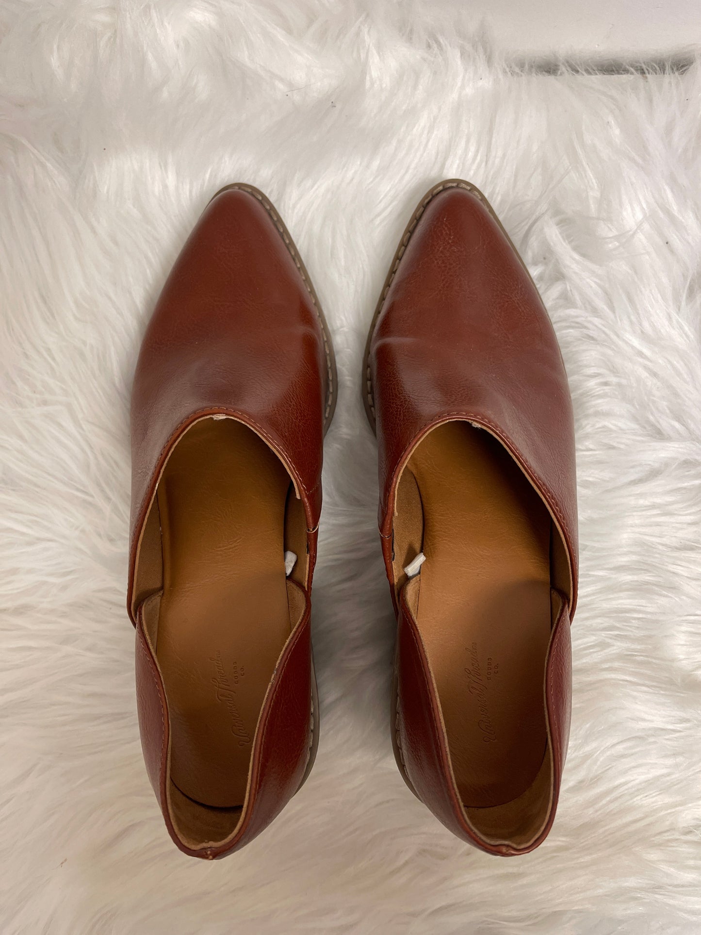Brown Sandals Heels Block Universal Thread, Size 9.5