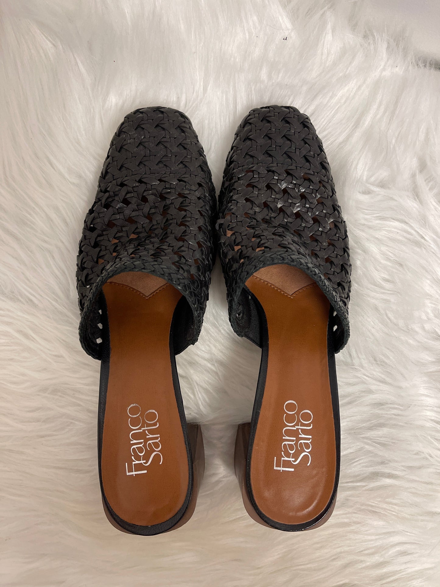 Black Shoes Heels Block Franco Sarto, Size 8