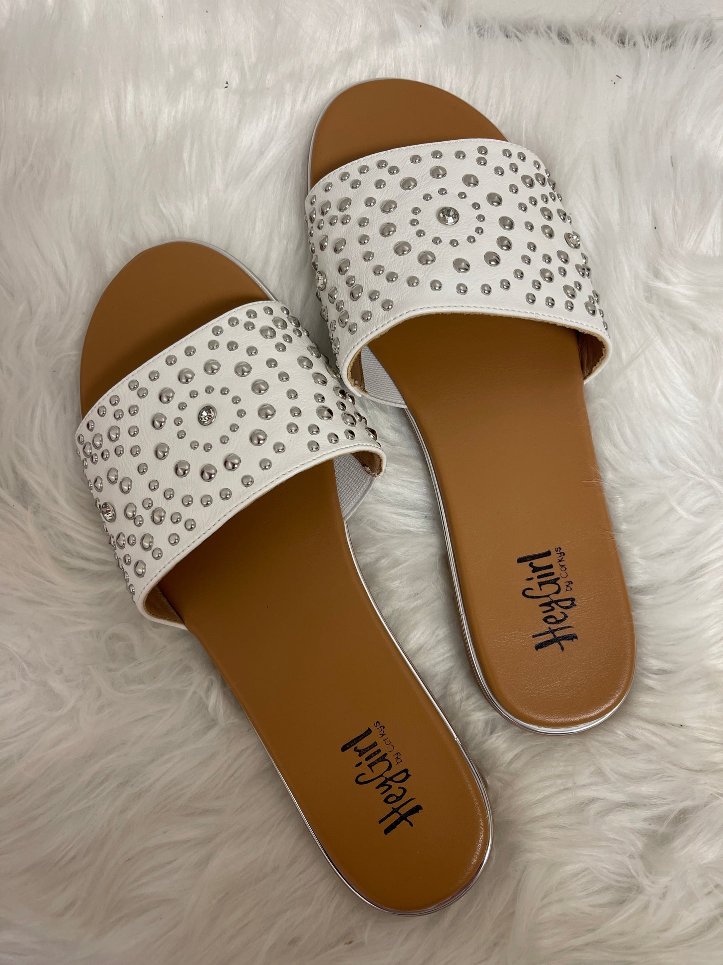 White Sandals Flats Corkys, Size 11