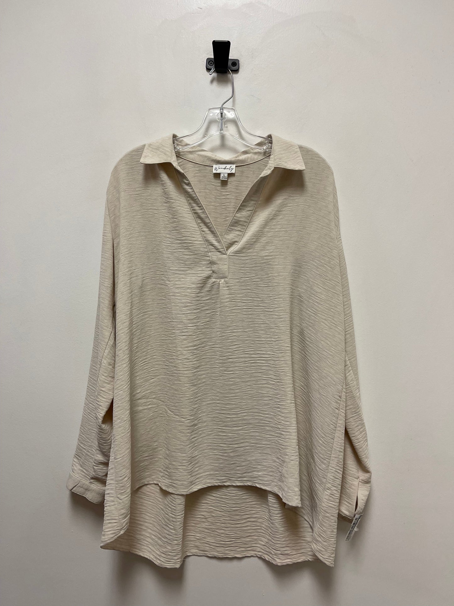 Cream Tunic Long Sleeve Wonderly, Size L