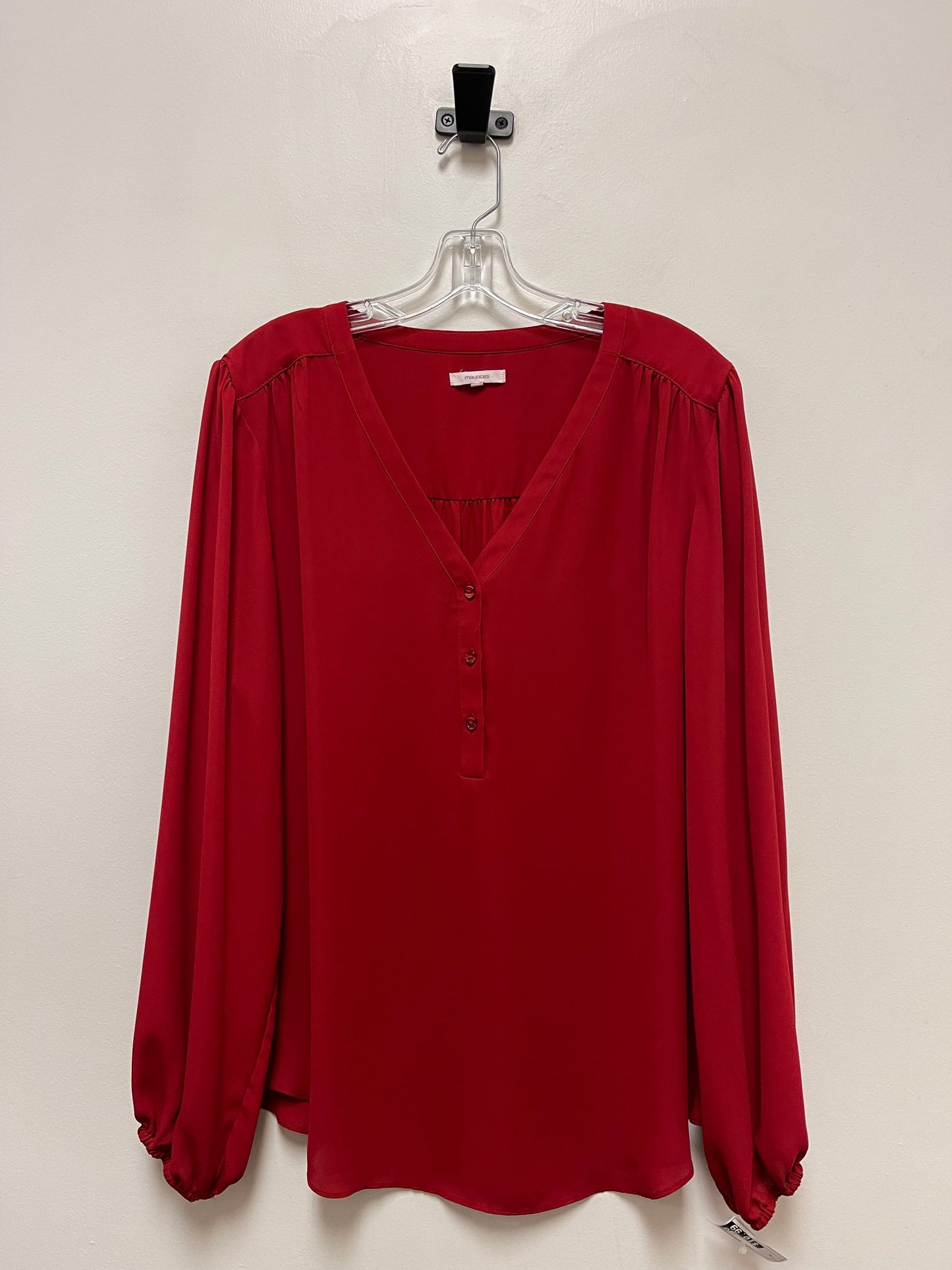 Red Top Long Sleeve Maurices, Size Xl