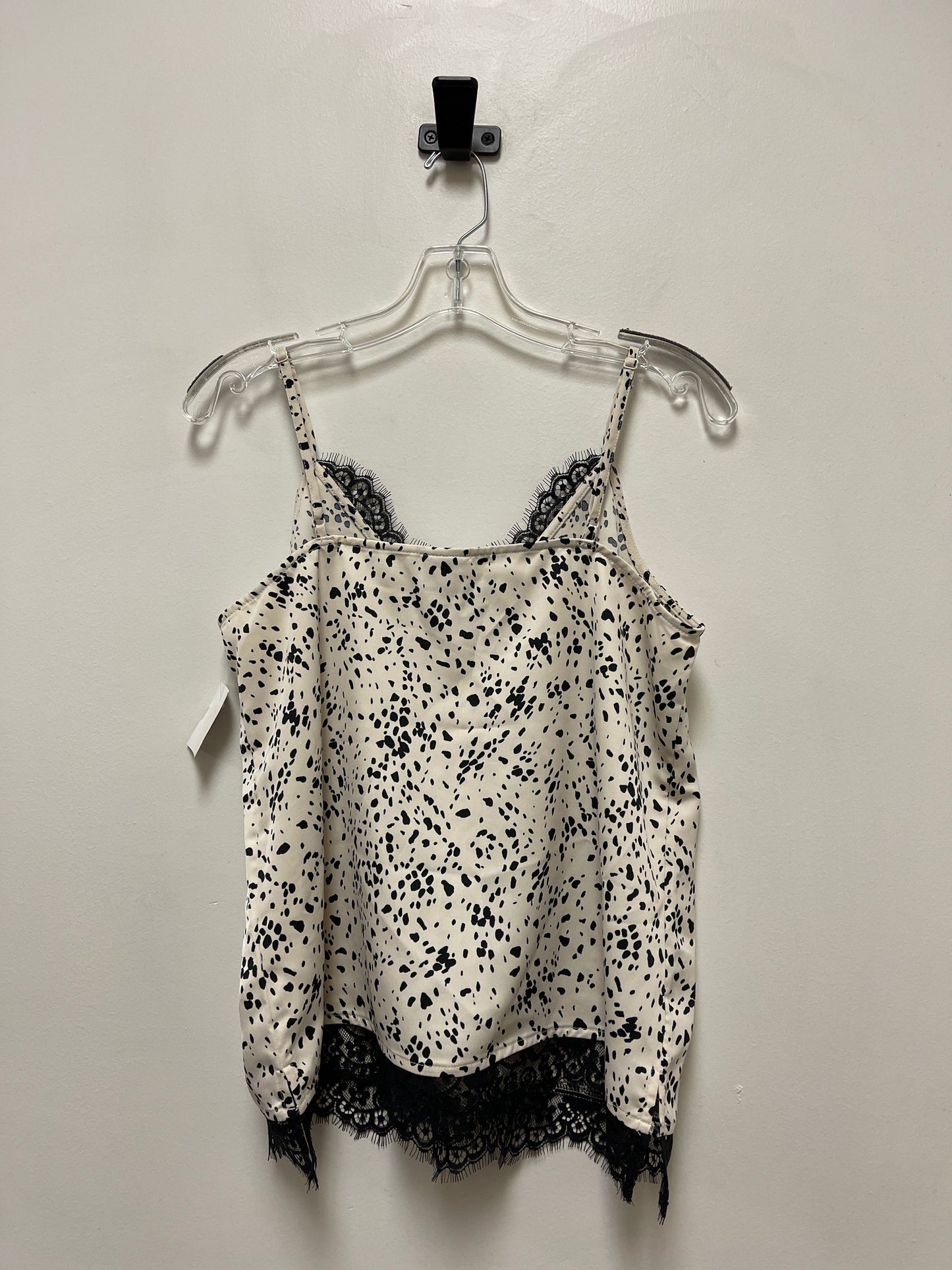 Black & Cream Top Sleeveless A New Day, Size M