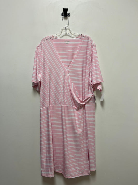 Pink & White Dress Casual Short Kim Rogers, Size 3x