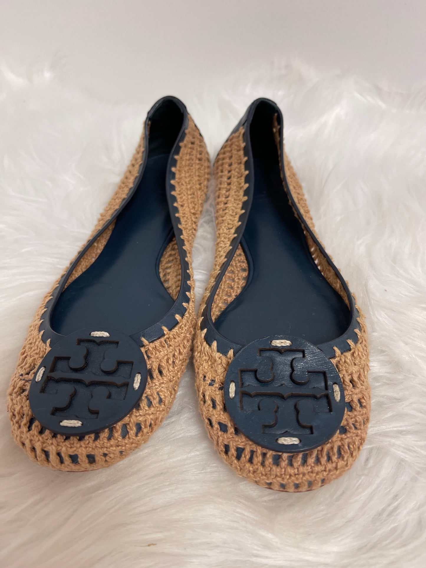 Blue & Cream Shoes Designer Tory Burch, Size 7