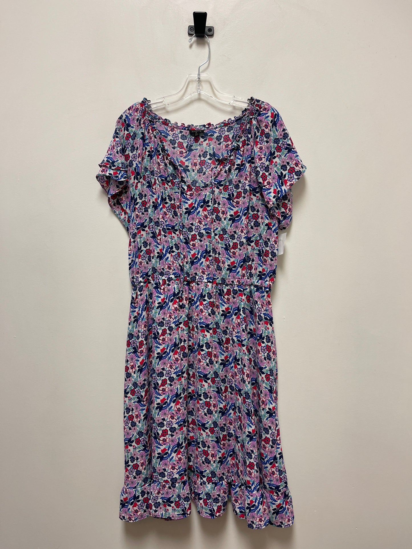 Floral Print Dress Casual Short Talbots, Size Xl