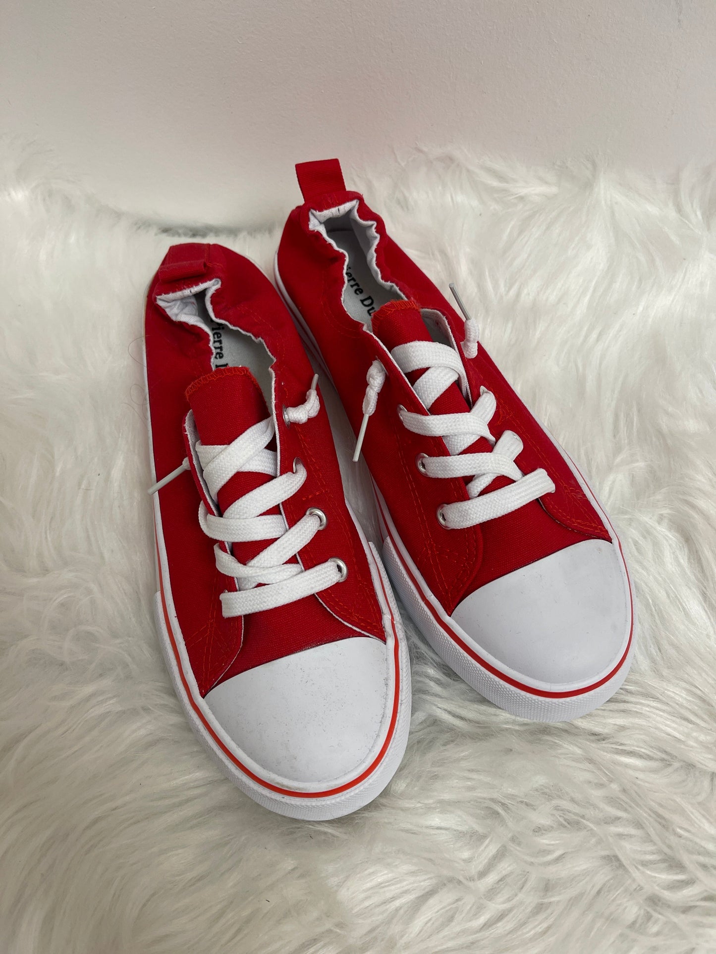Red Shoes Sneakers Pierre Dumas, Size 8