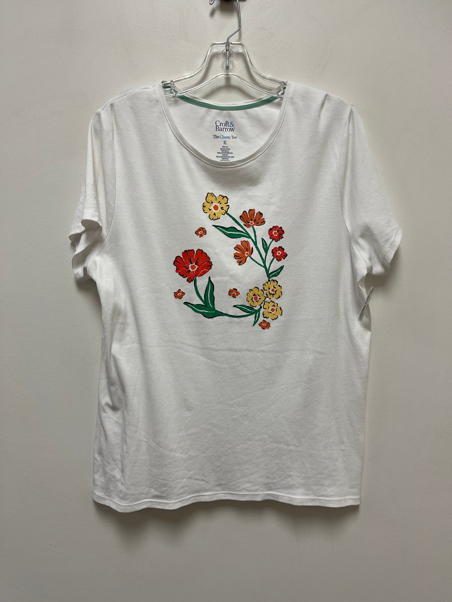 White Top Short Sleeve Croft And Barrow, Size Xl