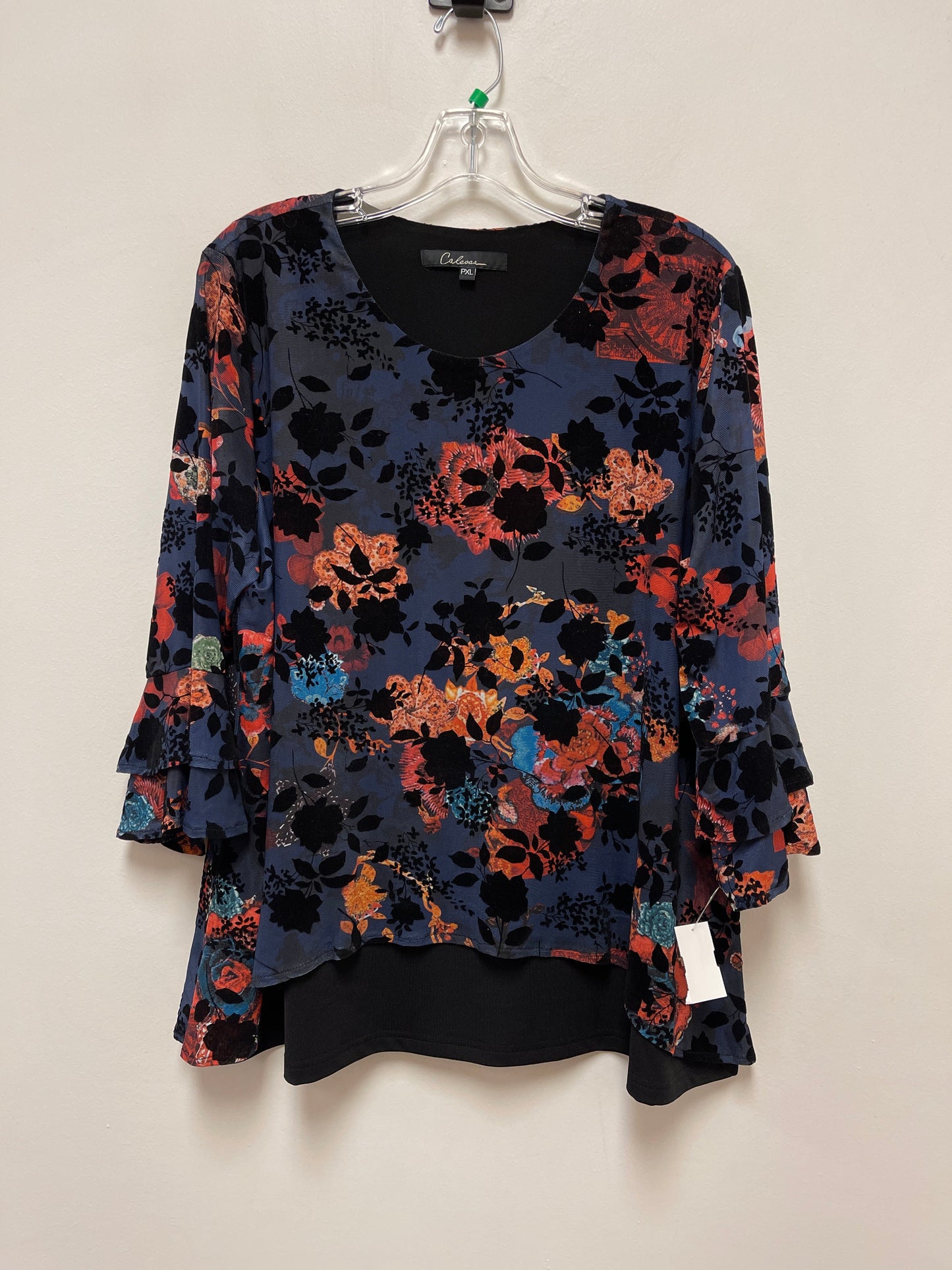 Floral Print Top Long Sleeve Calessa, Size Xl