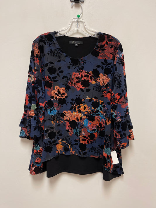 Floral Print Top Long Sleeve Calessa, Size Xl