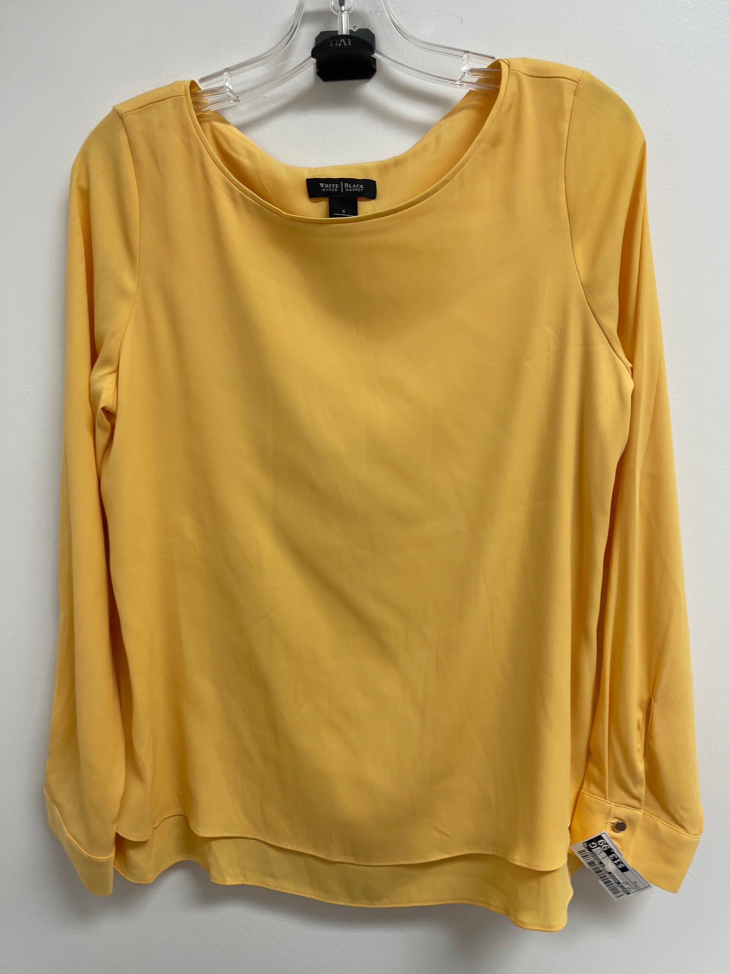 Yellow Top Long Sleeve White House Black Market, Size S