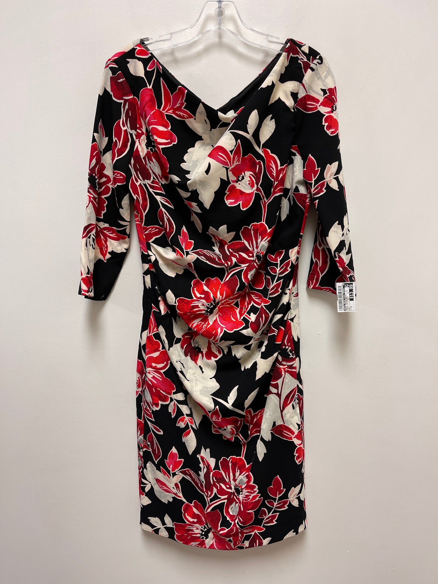 Floral Print Dress Casual Short White House Black Market, Size M