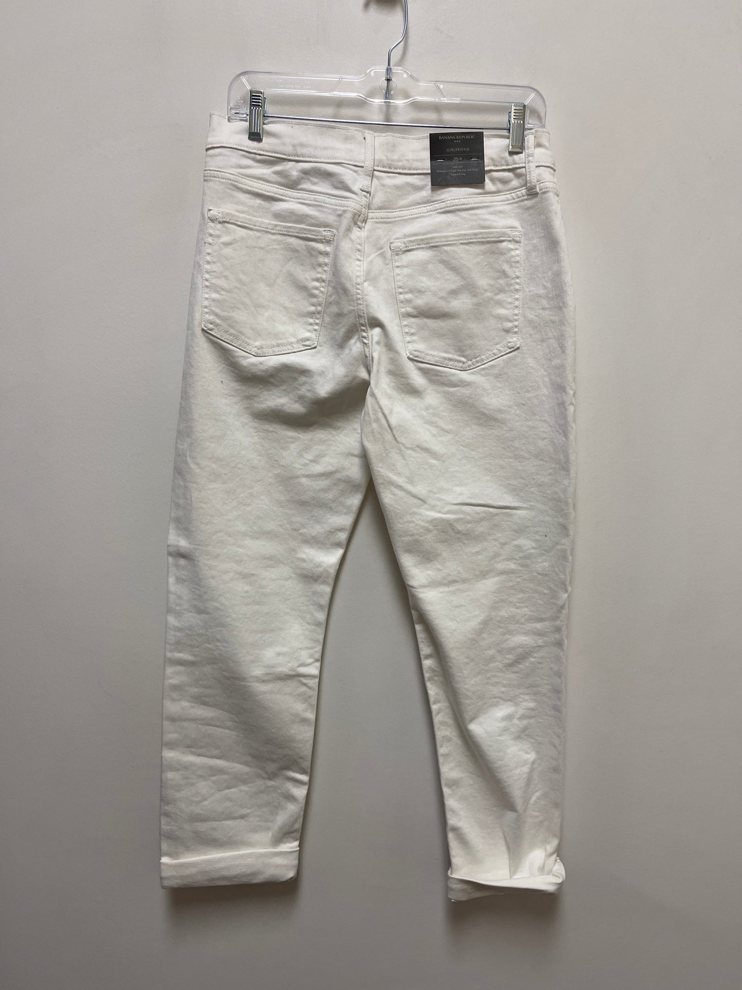 White Denim Jeans Boyfriend Banana Republic, Size 6
