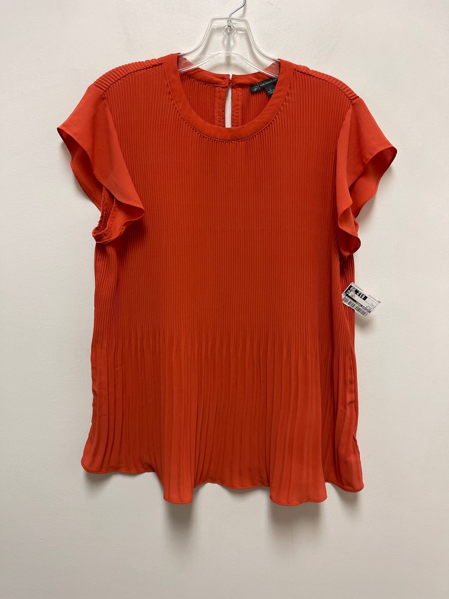 Orange Top Short Sleeve Adrianna Papell, Size L