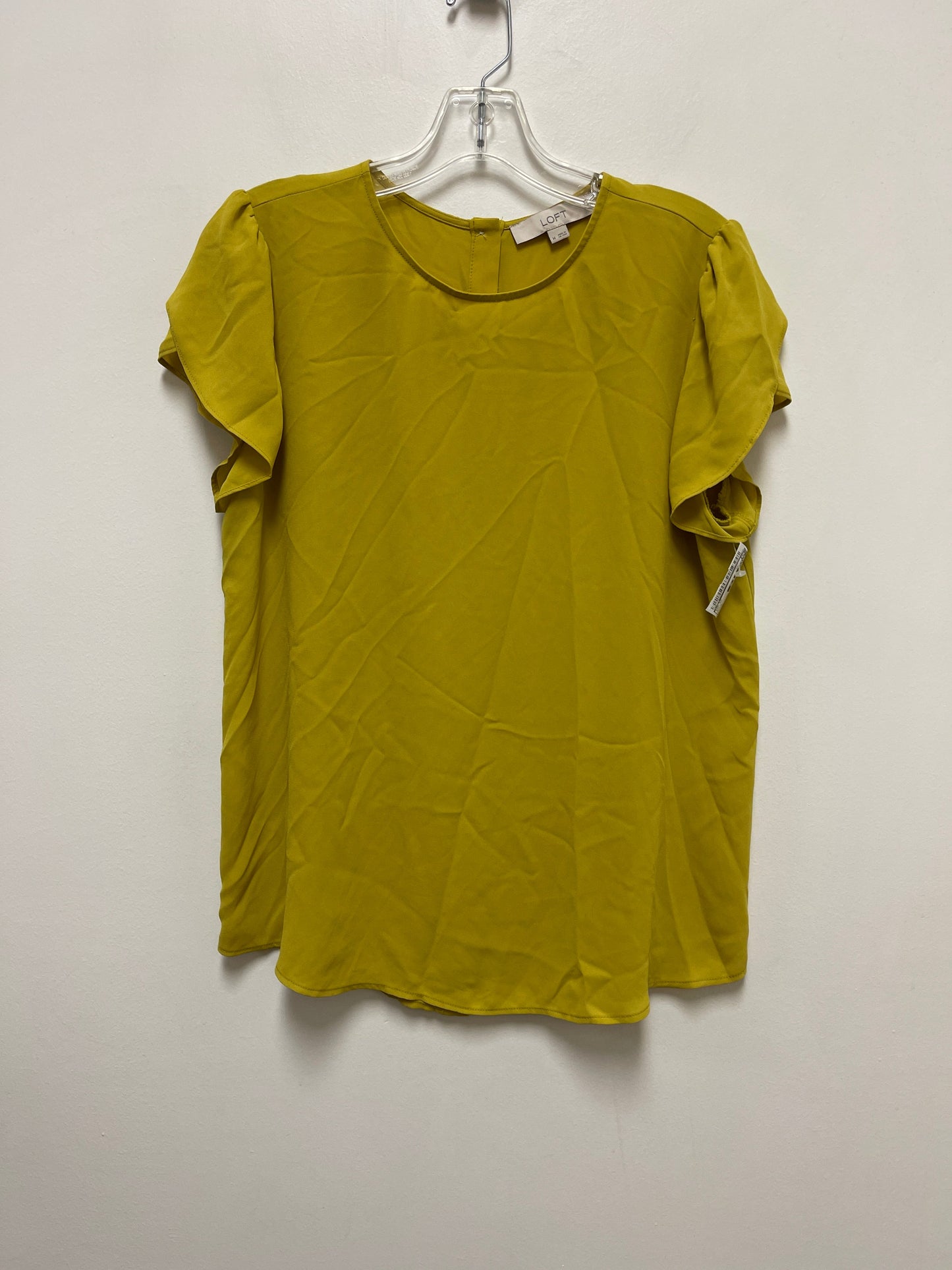 Yellow Top Short Sleeve Loft, Size M