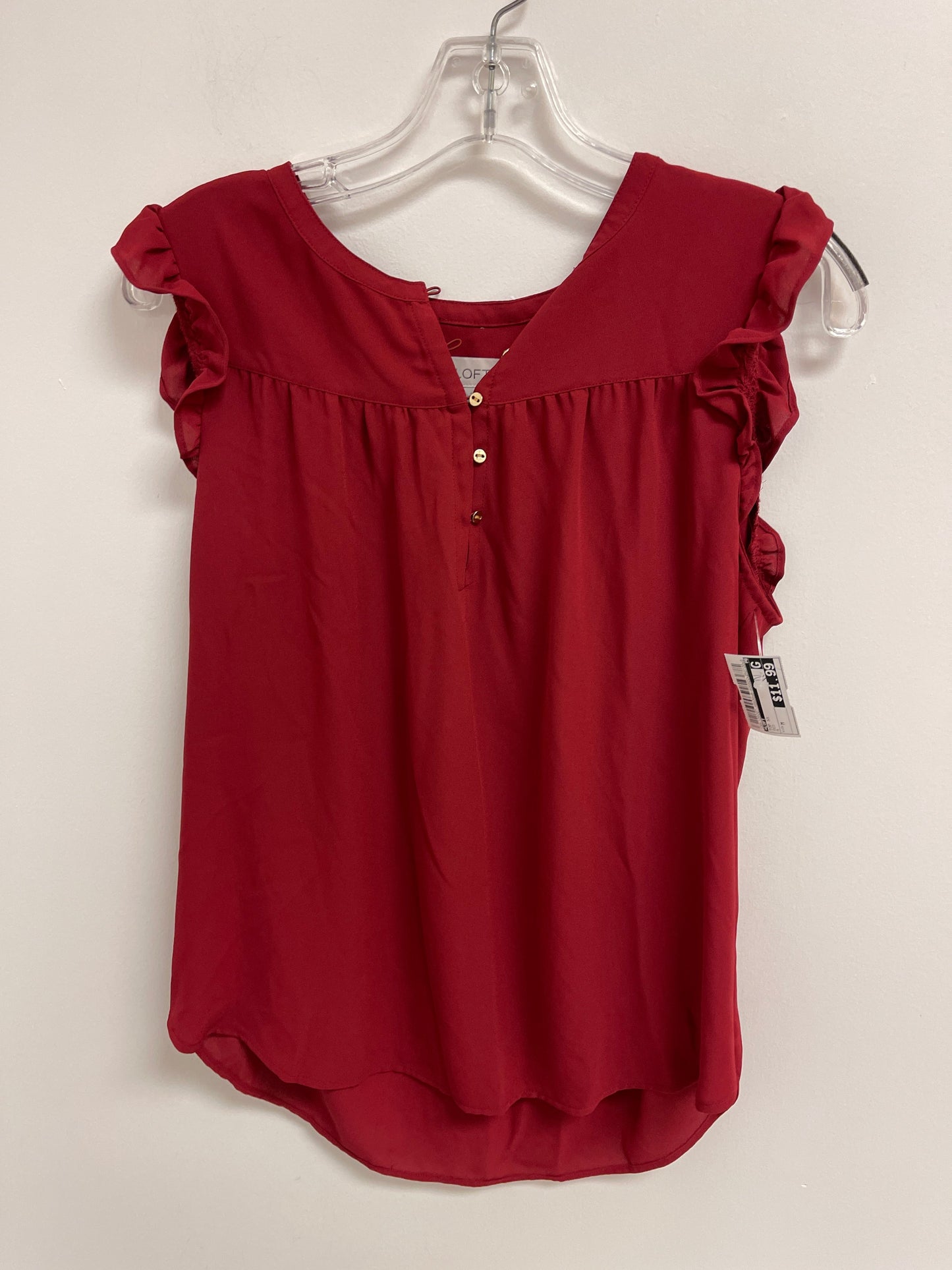 Red Top Short Sleeve Loft, Size M