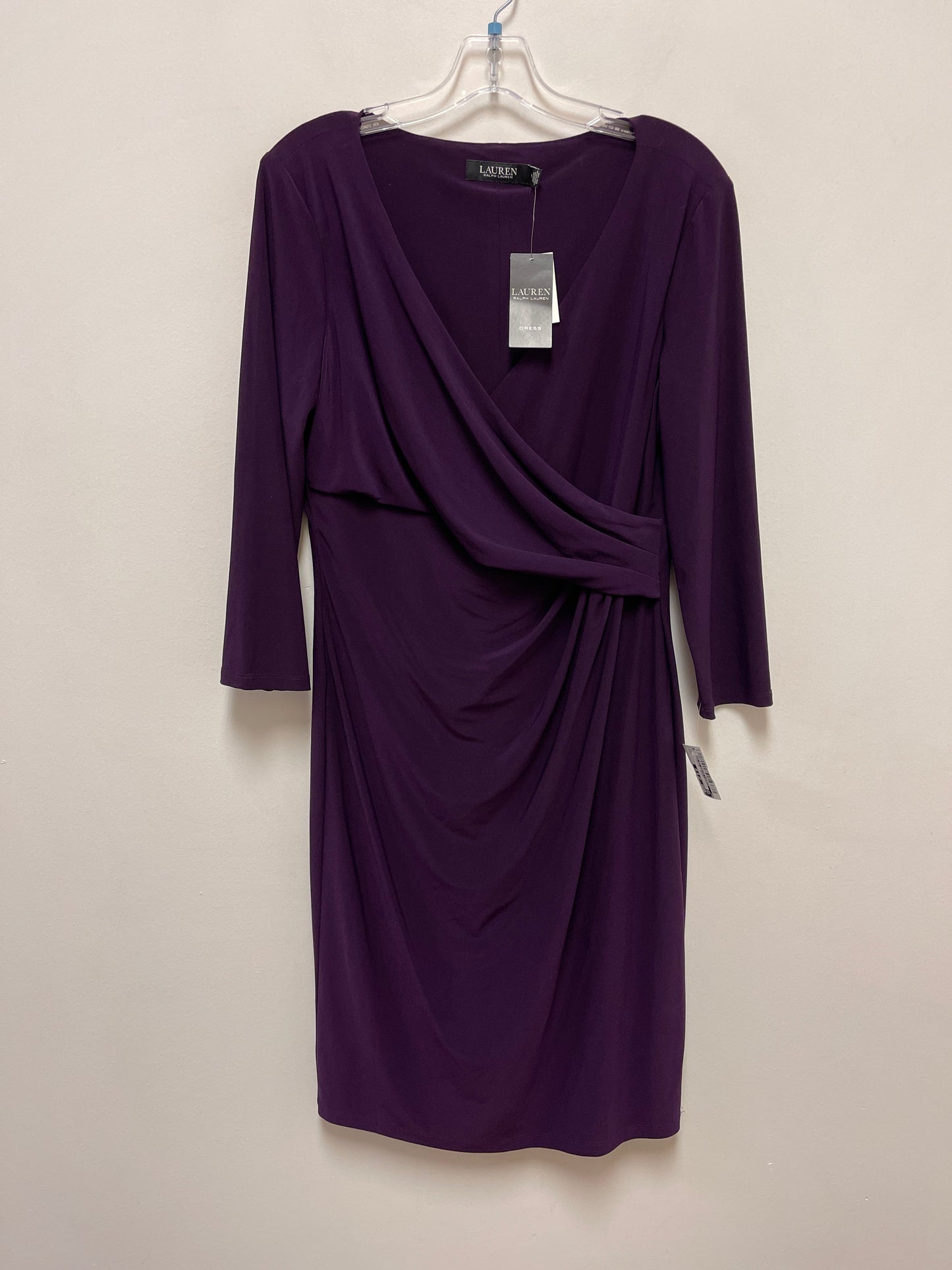 Purple Dress Casual Short Lauren By Ralph Lauren, Size L