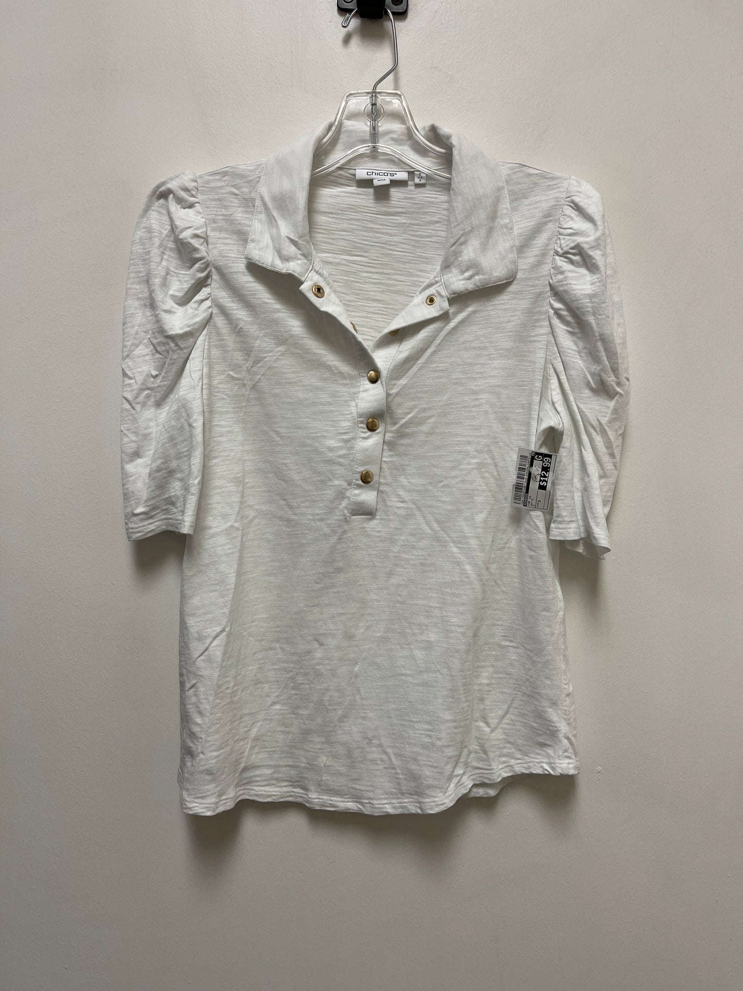 White Top Short Sleeve Chicos, Size S
