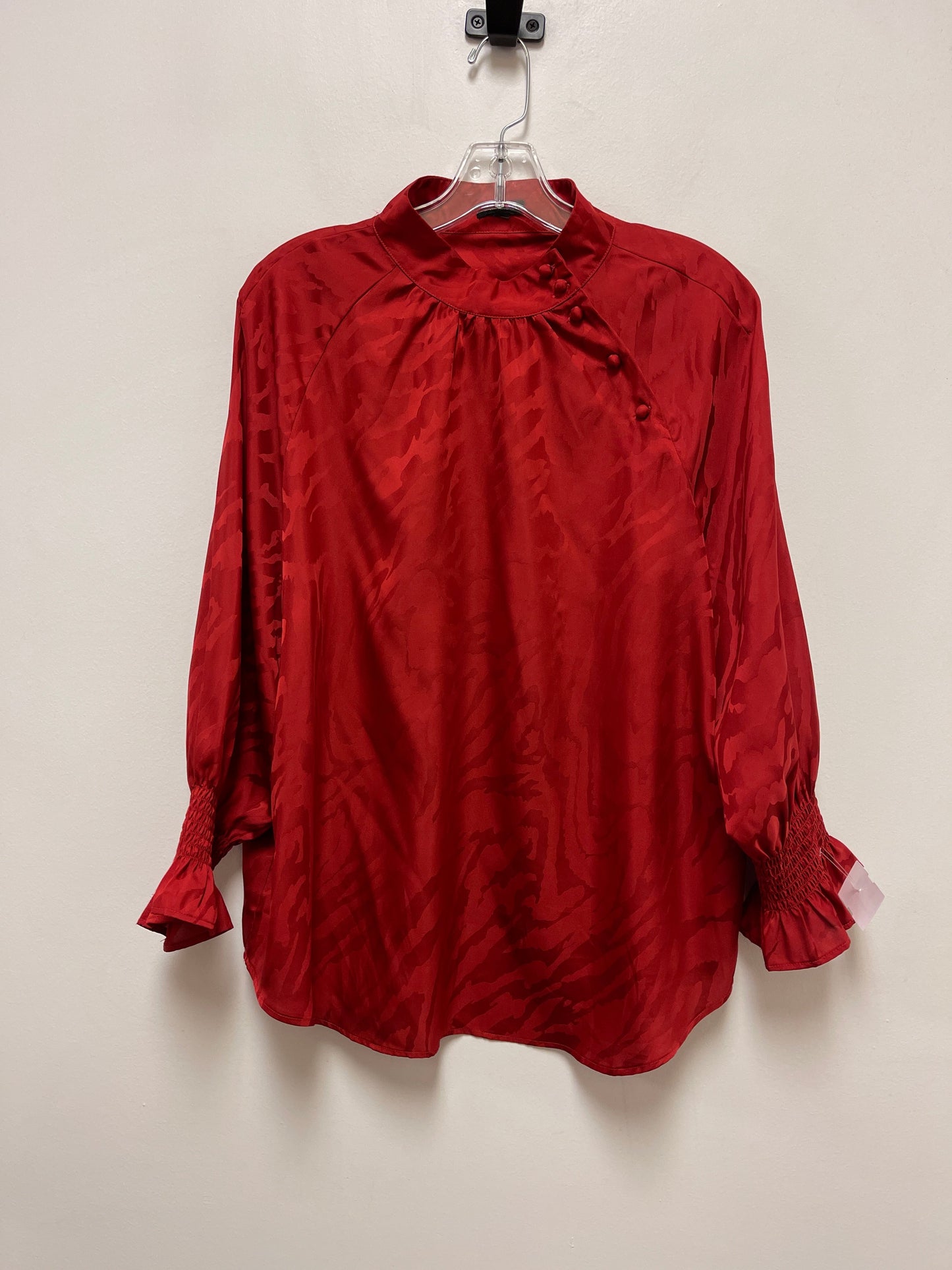Red Top Long Sleeve Ann Taylor, Size L