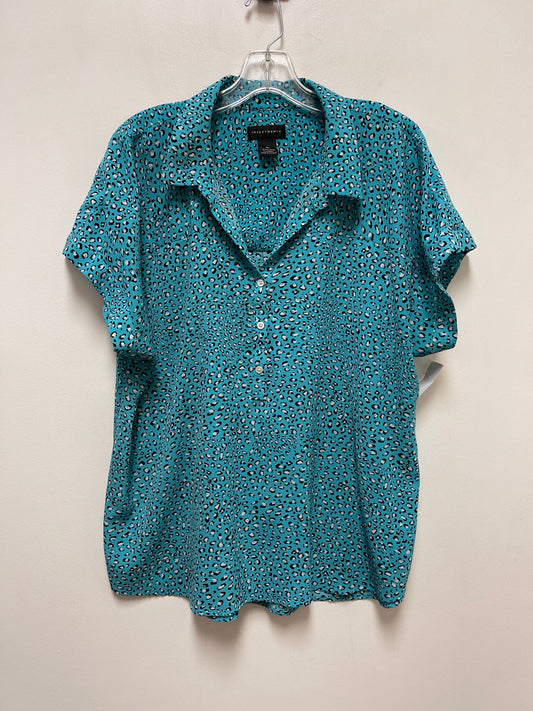 Blue Top Short Sleeve Investments, Size Xl