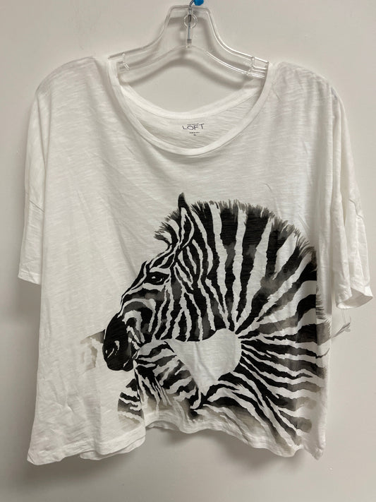 Zebra Print Top Short Sleeve Loft, Size Xl