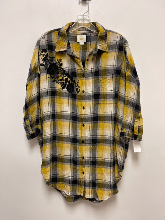 Black & Yellow Top Long Sleeve Maeve, Size M
